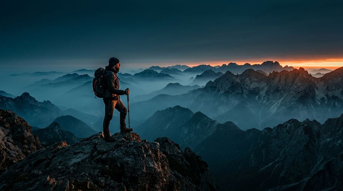 Estilo de vida ativo Walk Bear — trilha na montanha
